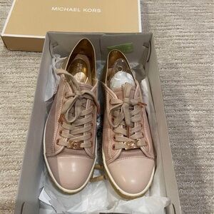 Michael Kors Sneakers - 8M (dusty rose; leather and canvas)
